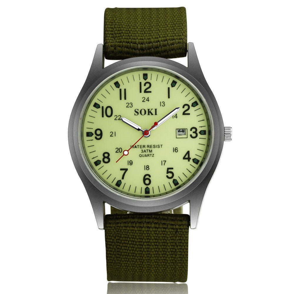 Men's Luminous Sports Casual Quartz Watch With Date Display - Weriion