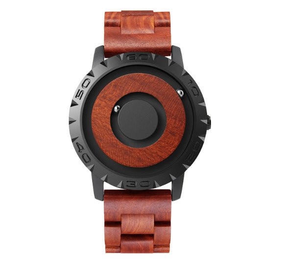 Men's Magnetic Balls Watch With Wooden Strap - Weriion