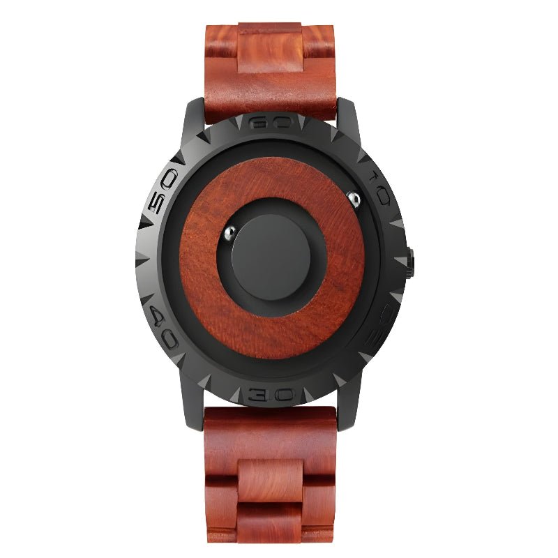 Men's Magnetic Balls Watch With Wooden Strap - Weriion