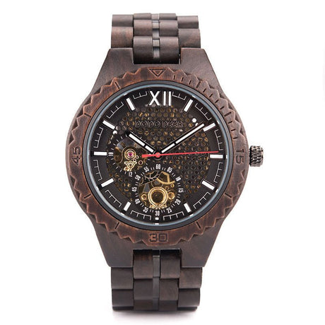 Men's Mechanical 50M Waterproof Wooden Watch - Weriion