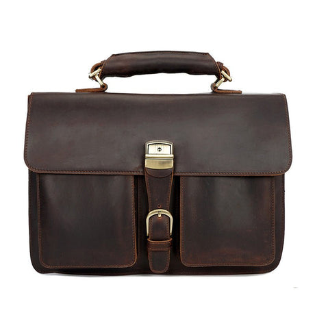 Men's Messenger Leather Briefcase Bag - Weriion