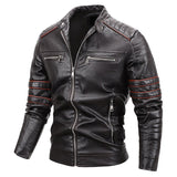 Men's Plus Velvet Motorcycle Leather Jackets - Weriion