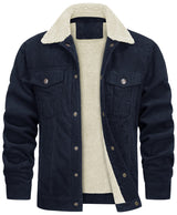 Men's Polyester Double Chest Pockets Winter Jacket - Weriion