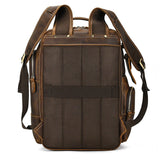 Men's Retro Backpack Student School Large Capacity Leather Bag - Weriion