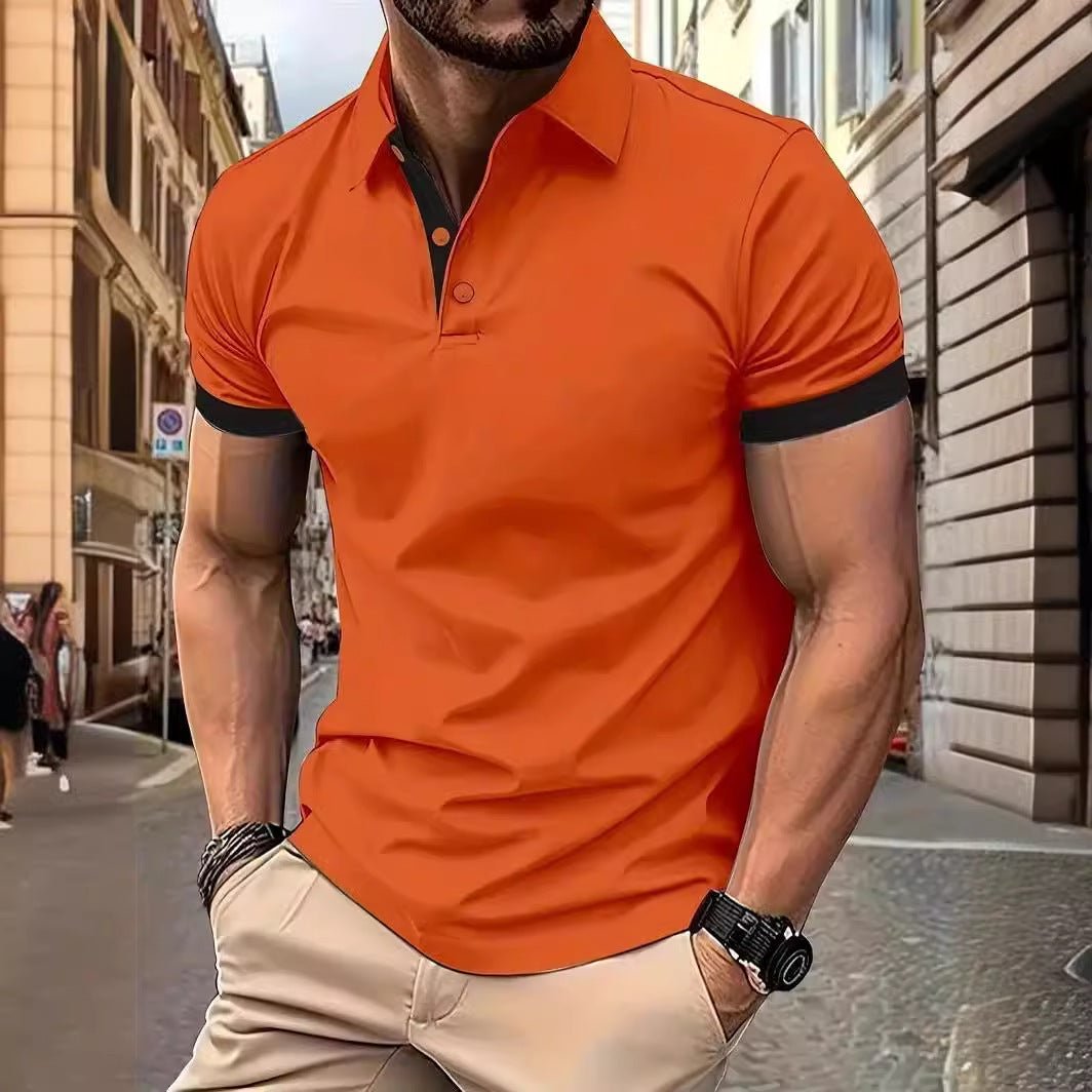 Men's Short Sleeve Business Shirts Casual Polo Shirts - Weriion