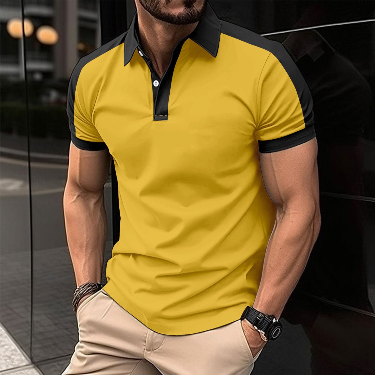 Men's Short Sleeve Business Shirts Casual Polo Shirts - Weriion