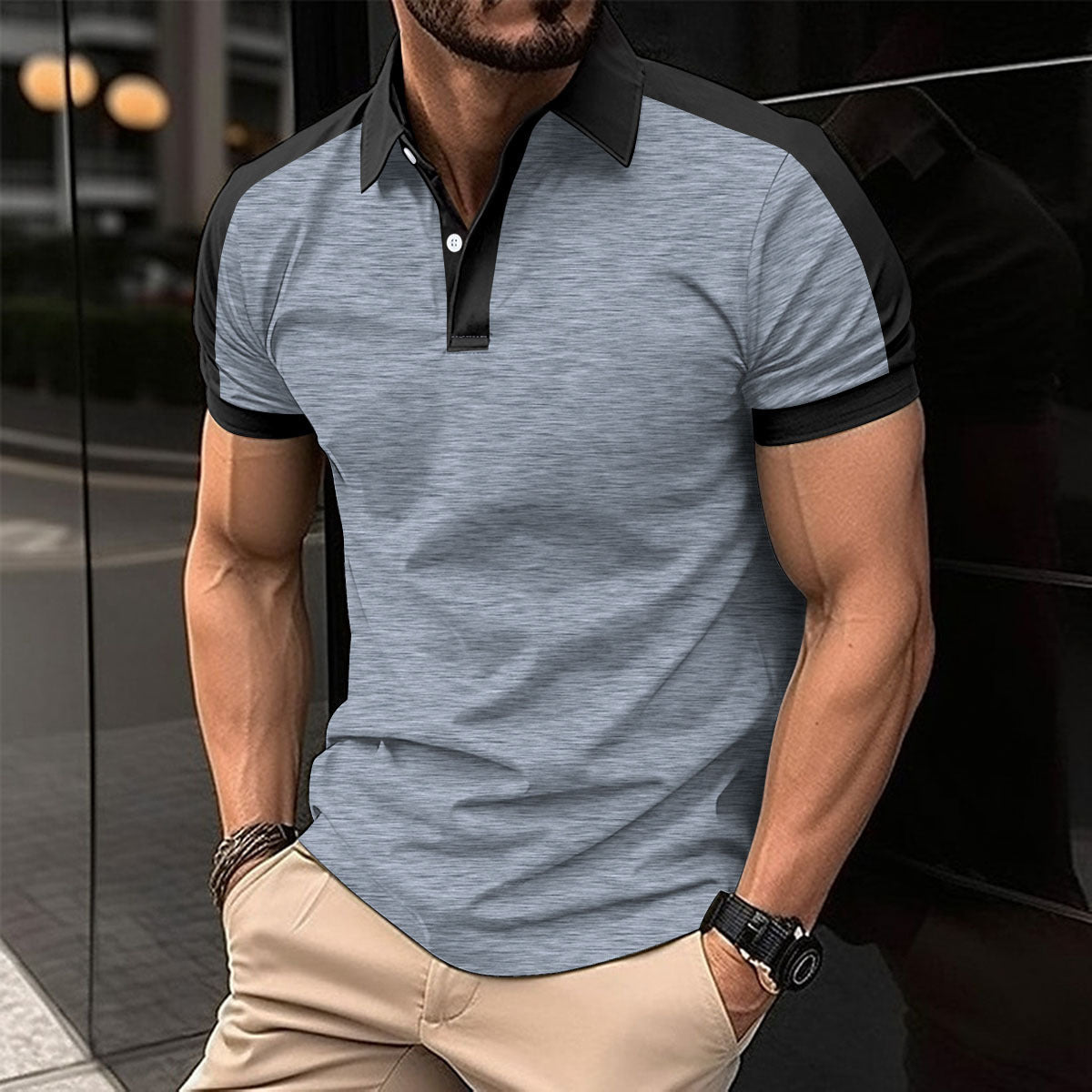 Men's Short Sleeve Business Shirts Casual Polo Shirts - Weriion