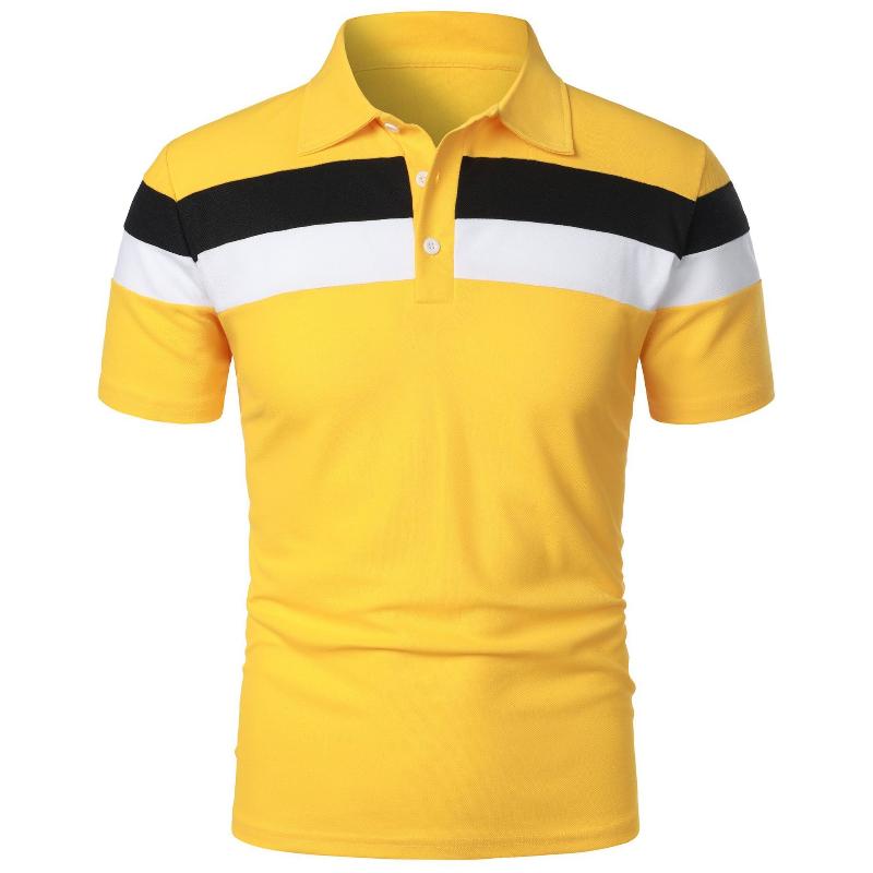 Men's Short Sleeve Polo Shirt With Three Stripes - Weriion