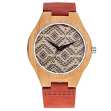 Men's Slim Fashionable Wood Watch With Leather Strap - Weriion