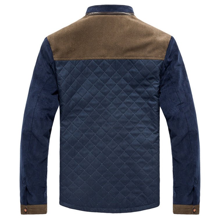 Men's Slim Fit Casual Solid Patchwork Jacket - Weriion