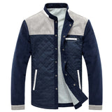 Men's Slim Fit Casual Solid Patchwork Jacket - Weriion