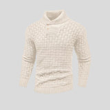 Men's Slim Fit Turtleneck Sweater Designed With Buttons - Weriion