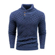 Men's Slim Fit Turtleneck Sweater Designed With Buttons - Weriion