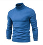 Men's Solid Color Slim Pullover Turtleneck Sweater Winter Casual Tops Clothing - Weriion