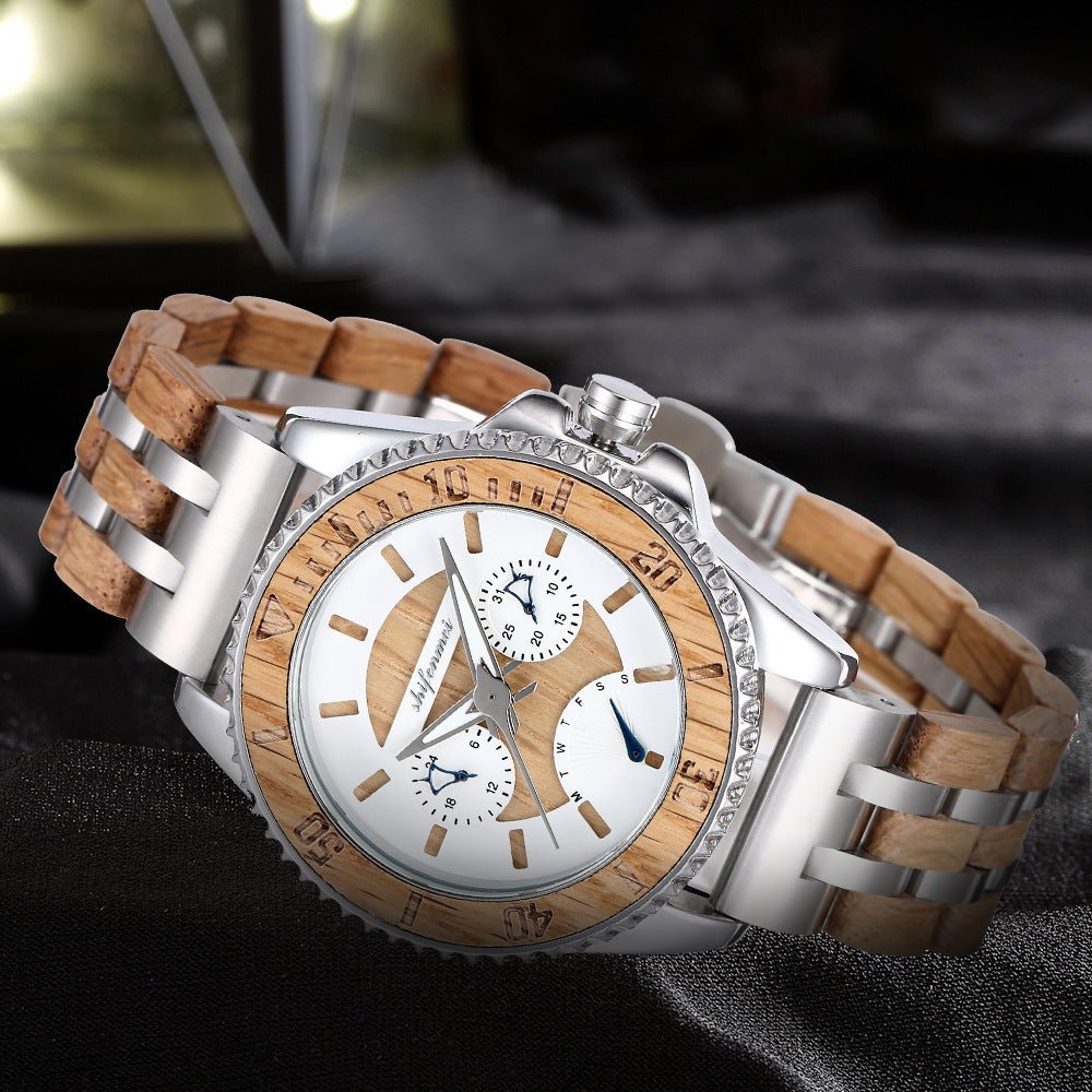 Men's Sports Mechanical Wood Watch - Weriion