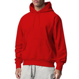 Men's Sports Solid Color Fleece Casual Sweater Hoodies - Weriion