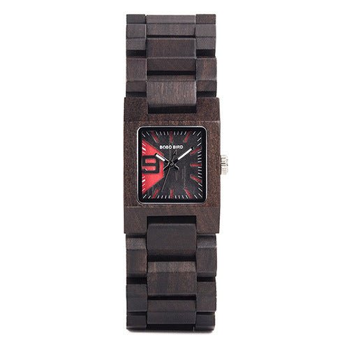 Men's Square Shaped Dial Wood Watch - Weriion