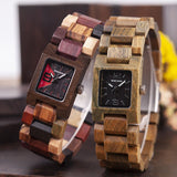 Men's Square Shaped Dial Wood Watch - Weriion