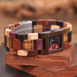 Men's Square Shaped Dial Wood Watch - Weriion