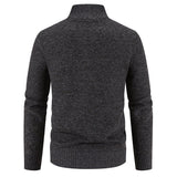 Men's Stand Collar Cardigan Sweater Outer Wear Plus Size Coat - Weriion