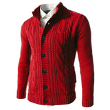 Men's Stand Collar Sweater Knit Button Cardigan Tops Men's Clothing - Weriion