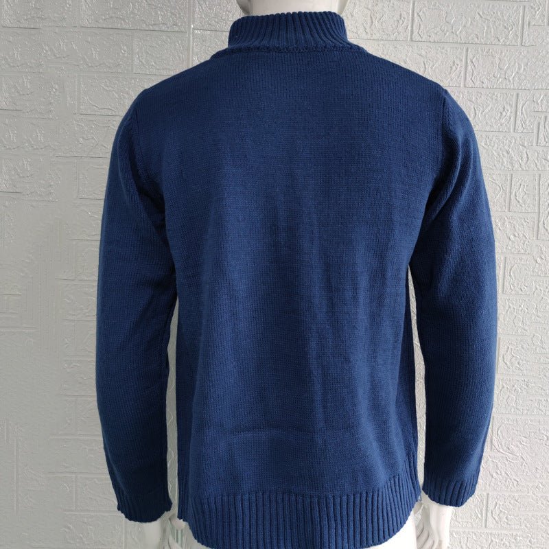 Men's Stand Collar Sweater Knit Button Cardigan Tops Men's Clothing - Weriion