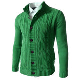 Men's Stand Collar Sweater Knit Button Cardigan Tops Men's Clothing - Weriion