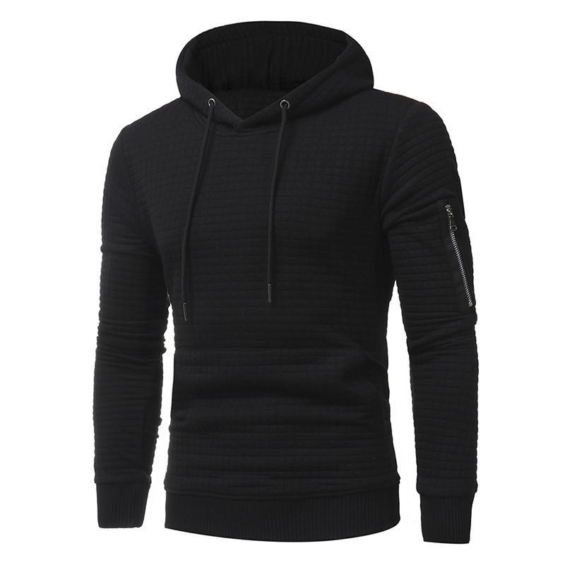 Men's Sweatshirt Hoodie With Arm Zipper Long Sleeve Slim Top - Weriion