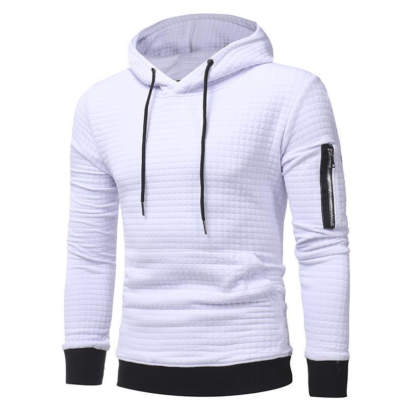 Men's Sweatshirt Hoodie With Arm Zipper Long Sleeve Slim Top - Weriion