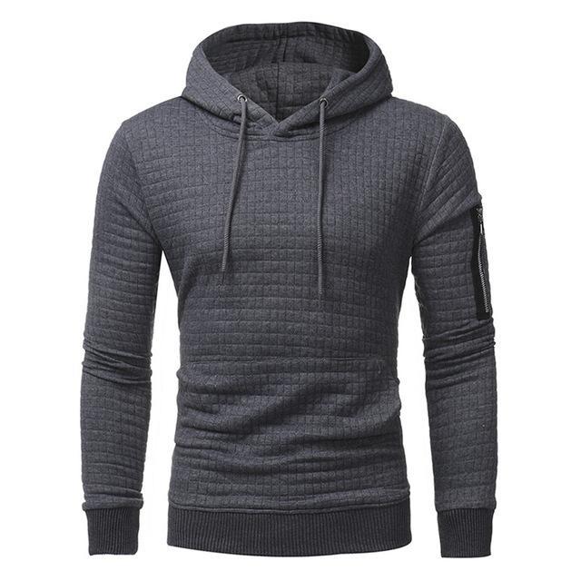 Men's Sweatshirt Hoodie With Arm Zipper Long Sleeve Slim Top - Weriion