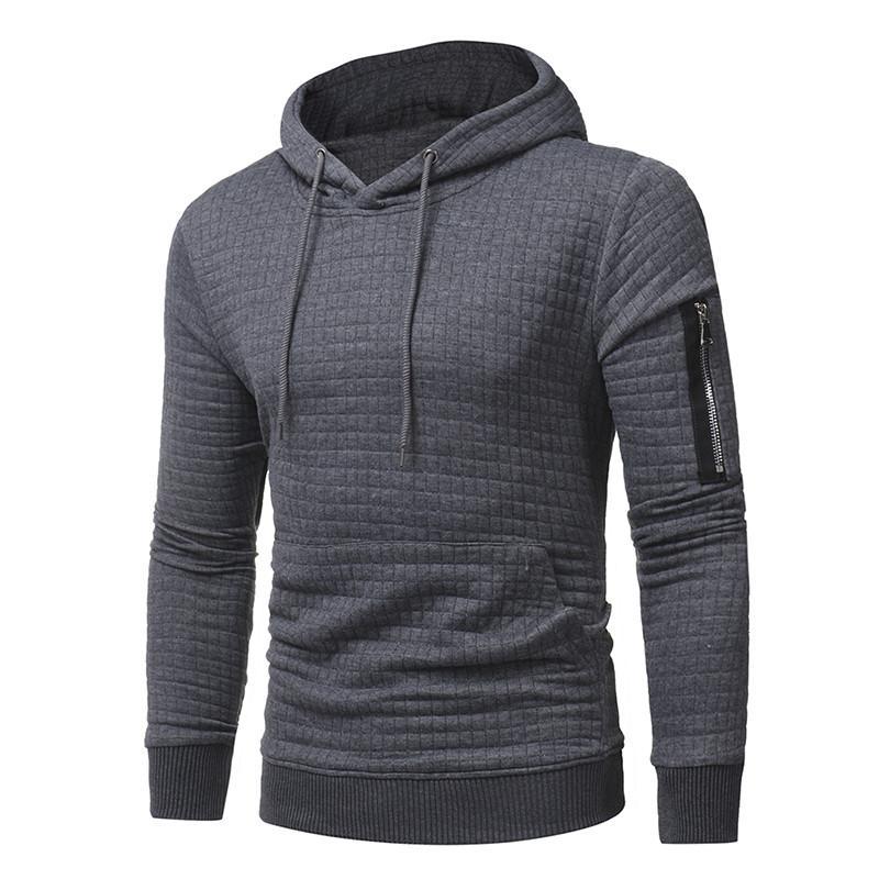 Men's Sweatshirt Hoodie With Arm Zipper Long Sleeve Slim Top - Weriion