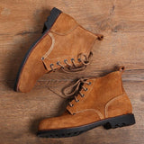 Men's Thick Suede Cowhide Genuine Leather Shoes Boots - Weriion