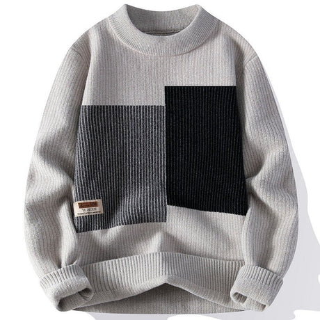 Men's Thickened Contrast Color Autumn And Winter Sweaters - Weriion