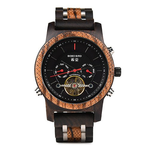 Men's Tourbillon Automatic Mechanical Wood Watch - Weriion