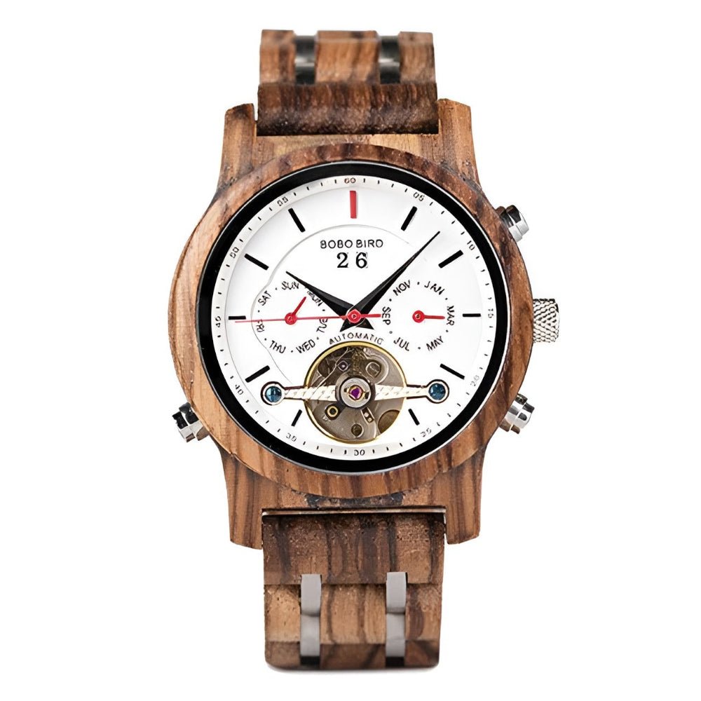 Men's Tourbillon Automatic Mechanical Wood Watch - Weriion