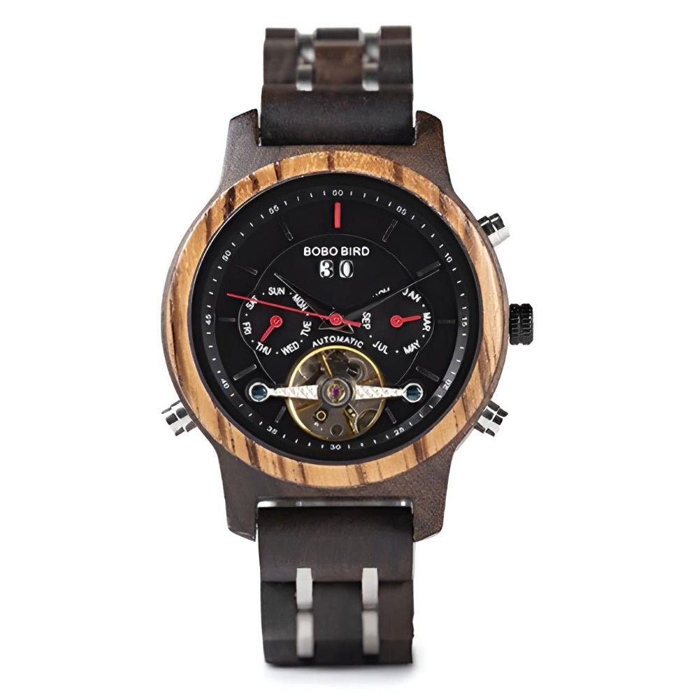 Men's Tourbillon Automatic Mechanical Wood Watch - Weriion