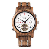 Men's Tourbillon Automatic Mechanical Wood Watch - Weriion