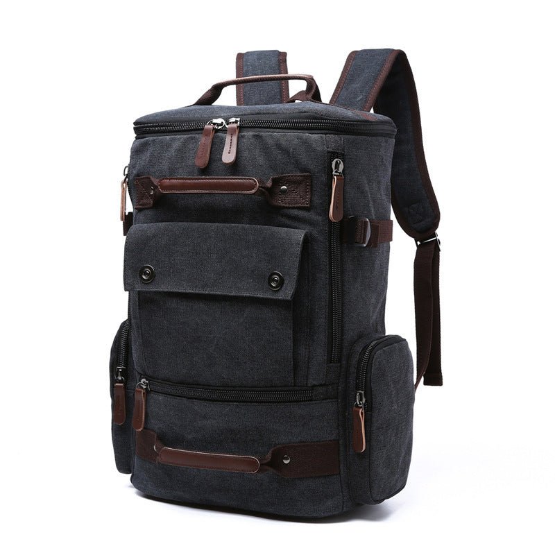 Men's Vintage Canvas Laptop Computer Travel Bag Backpack - Weriion