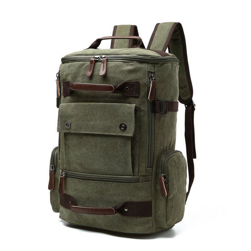 Men's Vintage Canvas Laptop Computer Travel Bag Backpack - Weriion