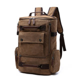 Men's Vintage Canvas Laptop Computer Travel Bag Backpack - Weriion