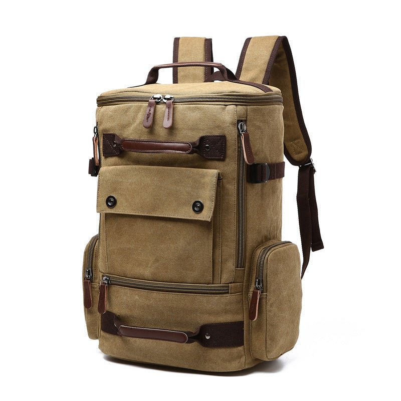 Men's Vintage Canvas Laptop Computer Travel Bag Backpack - Weriion