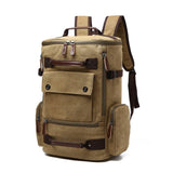 Men's Vintage Canvas Laptop Computer Travel Bag Backpack - Weriion