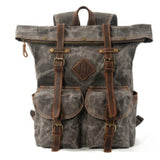 Men's Vintage Canvas & Leather Backpacks - Weriion