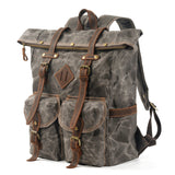 Men's Vintage Canvas & Leather Backpacks - Weriion