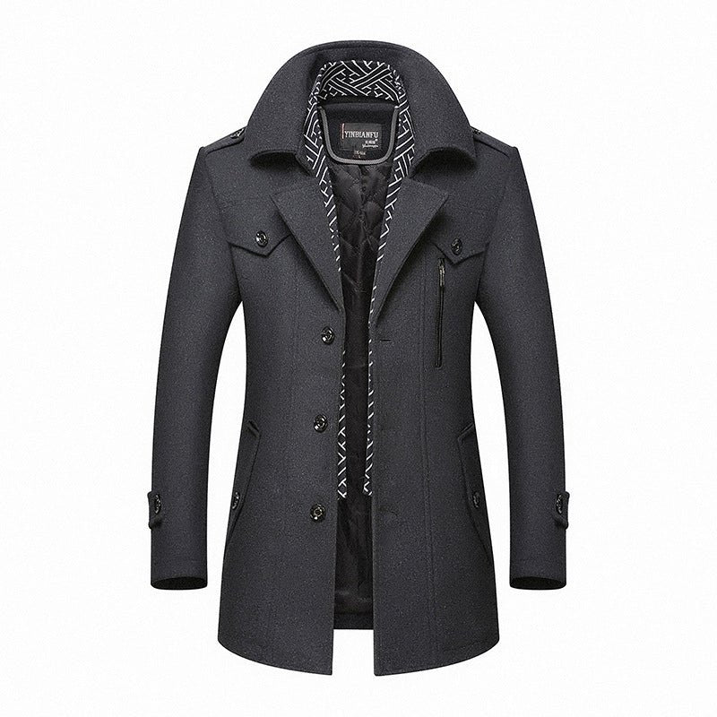 Men's Winter Autumn Dorchester Peacoat Wool Coat - Weriion