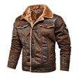 Men's Winter Leather Motorcycle Jacket - Weriion