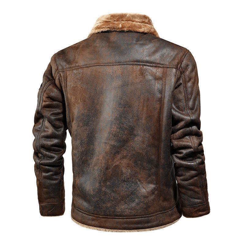 Men's Winter Leather Motorcycle Jacket - Weriion