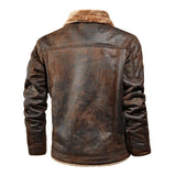 Men's Winter Leather Motorcycle Jacket - Weriion