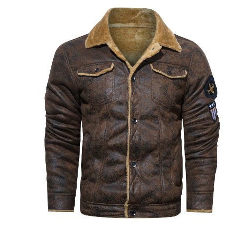 Men's Winter Leather Motorcycle Jacket - Weriion