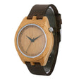 Men's Wood Watch With Leather Strap & Stainless Steel Buckle - Weriion